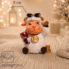 Сувенир полистоун "Овечка - это мой 1-ый бокал" 5,5х5,5х8 см