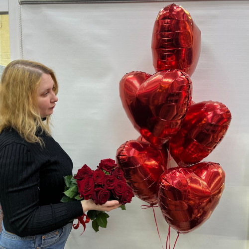Комбо набор (цветы и шары) 11 - Любимой девушке