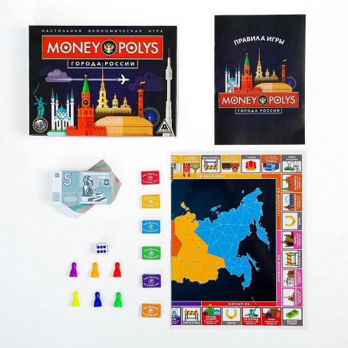 Настольная экономическая игра "Money Polys. Города России", 5+