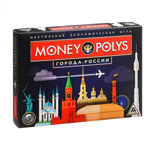 Настольная экономическая игра "Money Polys. Города России", 5+