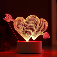Светильник "Сердца" LED RGB от сети 9,5х18х15 см 