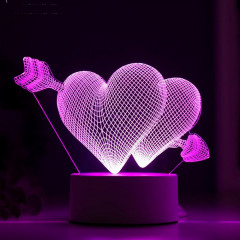 Светильник "Сердца" LED RGB от сети 9,5х18х15 см 