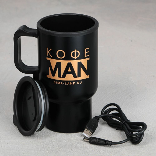 Термокружка с USB «Кофе man», 450 мл