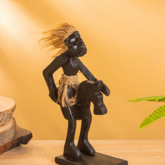 Сувенир «Абориген на коне», 14×7×23 см, дерево