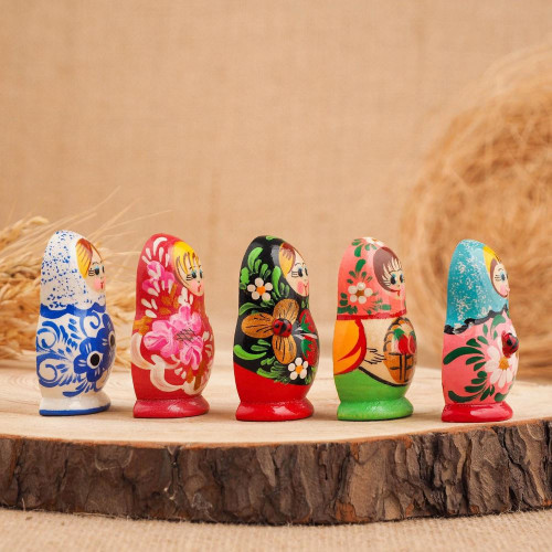 Магнит "Матрёшка", 6х4 см, ручная роспись, микс