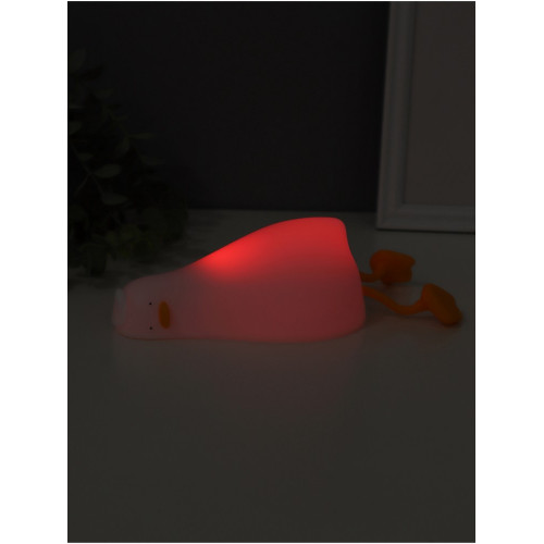 Фигурка светящаяся RISALUX «Спящая утка», 2 Вт, LED-ночник антистресс, RGB, USB, 10×10×21 см