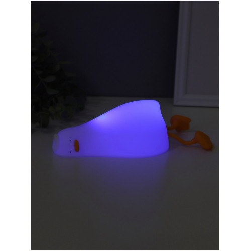 Фигурка светящаяся RISALUX «Спящая утка», 2 Вт, LED-ночник антистресс, RGB, USB, 10×10×21 см