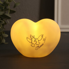 Ночник "Сердце" (Голуби) LED 3хLR44 8х11х7см 