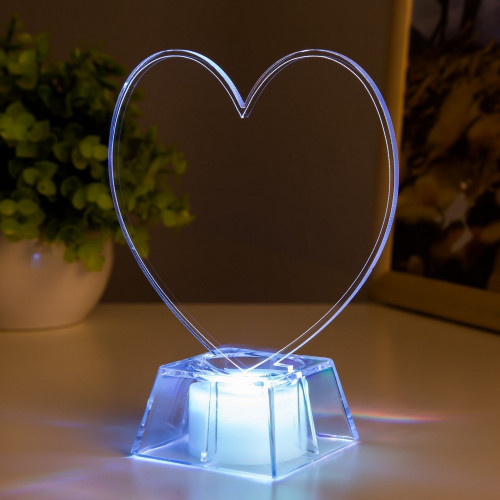Ночник 3D-светильник с маркером доска для заметок, «Сердечко» LED, 3×AG10, 10×10×13 см