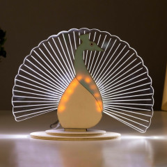 Светильник 3D ночник "Павлин" LED USB 18,5х7х14 см RISALUX