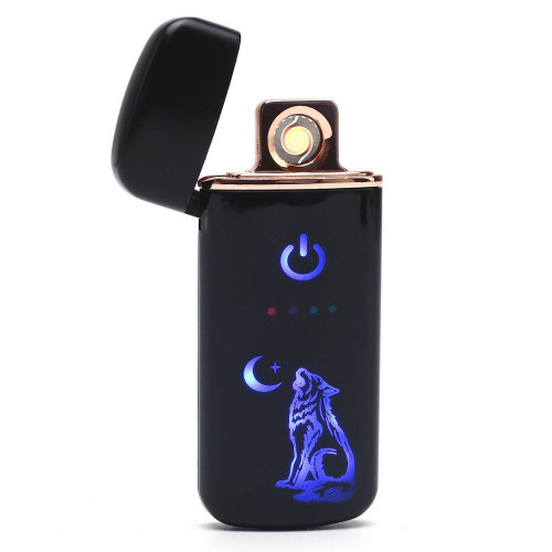 Зажигалка электронная, спираль, USB, 3.2 х 7.5 см, "Волк"