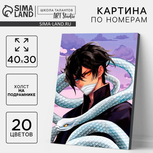 Картина по номерам на новый год «Аниме змея», 30 х 40 см