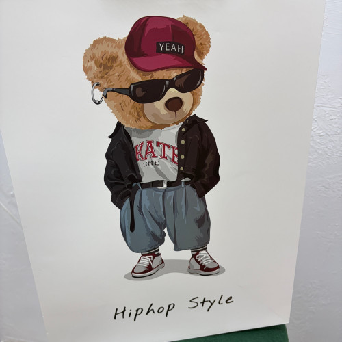 Пакет подарочный "Стильные мишки" style 32*45*15