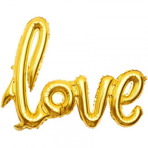 Шар (41''/104 см) Фигура, Надпись "Love", Золото