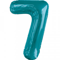 Фольгированный шар цифра семь - 7 тиффани, 102 см (40 дюймов) с гелием