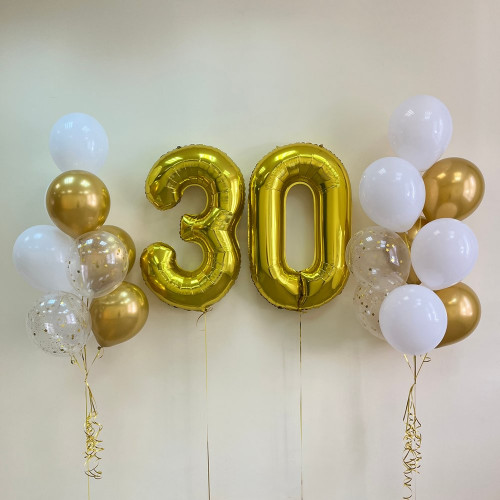 Набор шаров с гелием № 656 - с цифрами 30