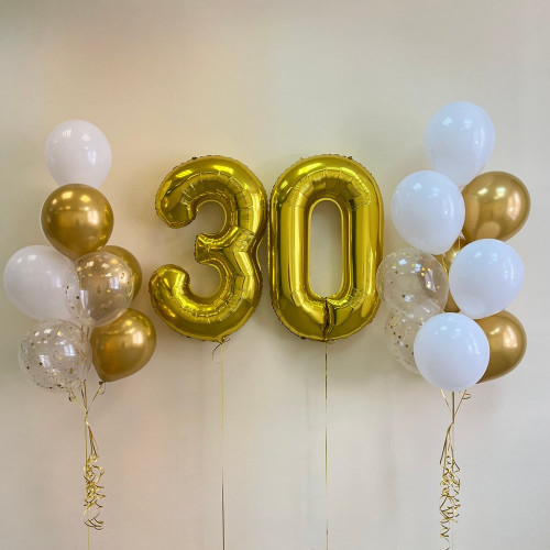 Набор шаров с гелием № 656 - с цифрами 30