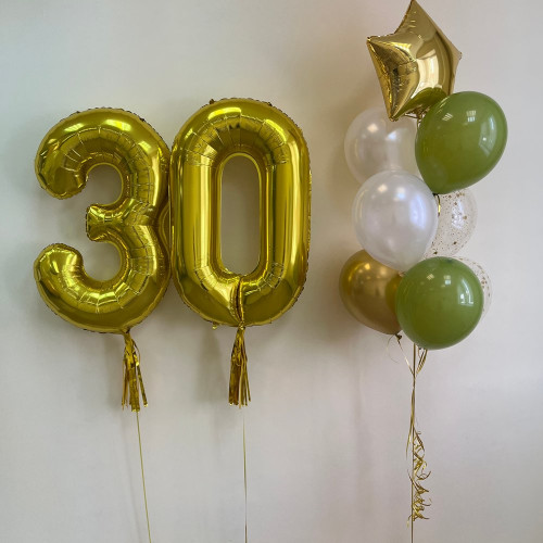 Набор шаров с гелием № 659 - с цифрами 30