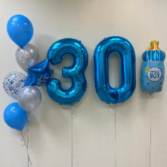 Набор шаров с гелием № 664 - с цифрами 30