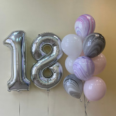 Набор шаров с гелием № 665 - с цифрами 18