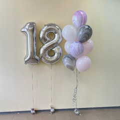 Набор шаров с гелием № 665 - с цифрами 18
