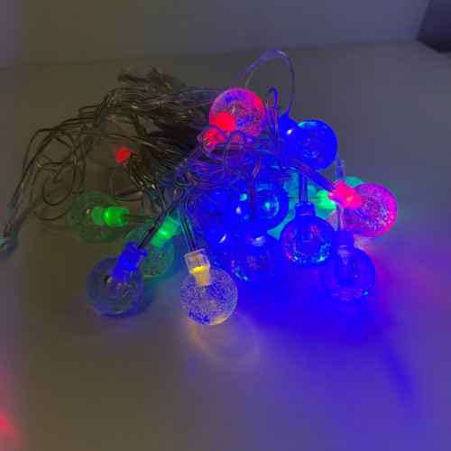 Гирлянда «Нить» 10 м, насадка "Шарики", 40 LED, свечение мульти (RG/RB), мигание, 220 В