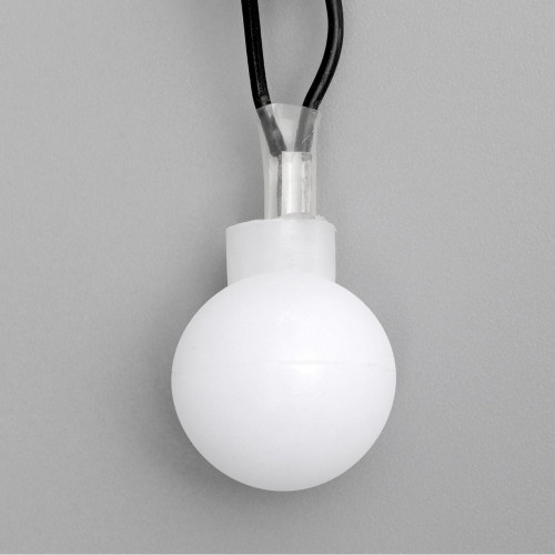 НИТЬ DCR. 5 м, с насад. “Шарики Белые”, IP20, Н.Т. LED-30-220V, 8 режимов, БЕЛЫЙ     