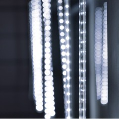 Гирлянда «Сосульки» 3×0.5 м, IP44, прозрачная нить, 288 LED, свечение белое с эффектом стекания, 12 В