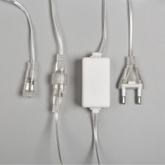 Гирлянда «Сосульки» 3×0.5 м, IP44, прозрачная нить, 288 LED, свечение белое с эффектом стекания, 12 В