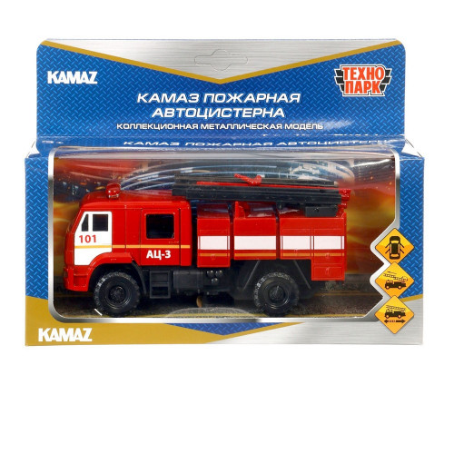 Машина металл. "KAMAZ-43502. Пожарная автоцистерна" 15 см. KAM43502-15FIR-RD (72)